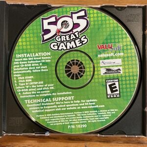 Vintage 505 Great Games (PC, 2003, ValuSoft) CD 5 Different Game Packs